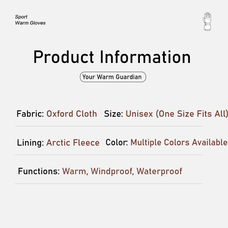 Thickened Winter Unisex Ski Gloves - Adult Hiking  E-Bike Use