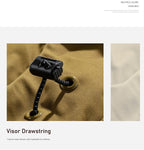 Spring and Autumn new men's sports loose stand-up collar jacket, multi-pocket hooded wear-resistant casual jacket, black/caramel optional