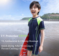 Summer Boys One Piece Swimsuit Chlorine Resistant Anti-UV 7A Antibacterial Swim Suit