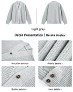 Men's Solid Color Stand Collar Knitted Cardigan