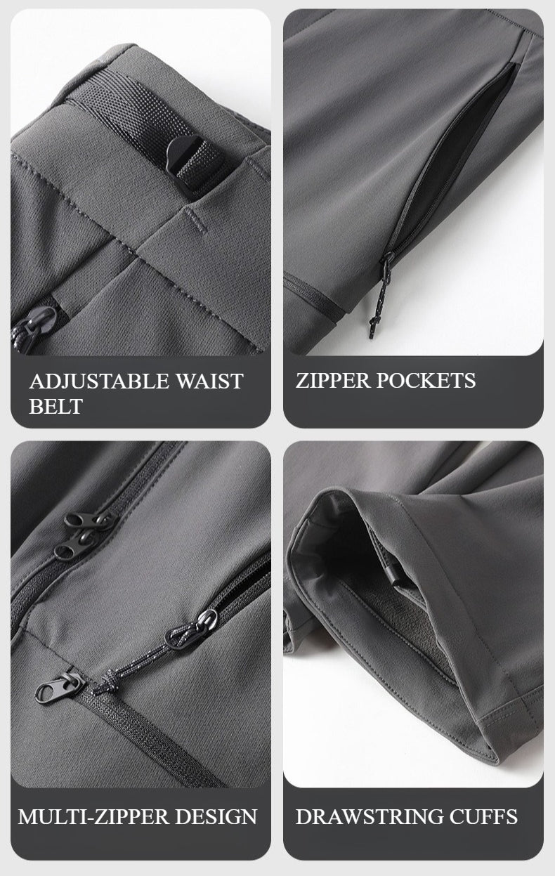 WENHOUU Unisex Softshell Tactical Hiking Pants Waterproof Breathable Elastic Outdoor Trousers