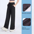 Naked Feeling High Waist Wide Leg Yoga Pants, Women Drawstring Fitness Running Pants