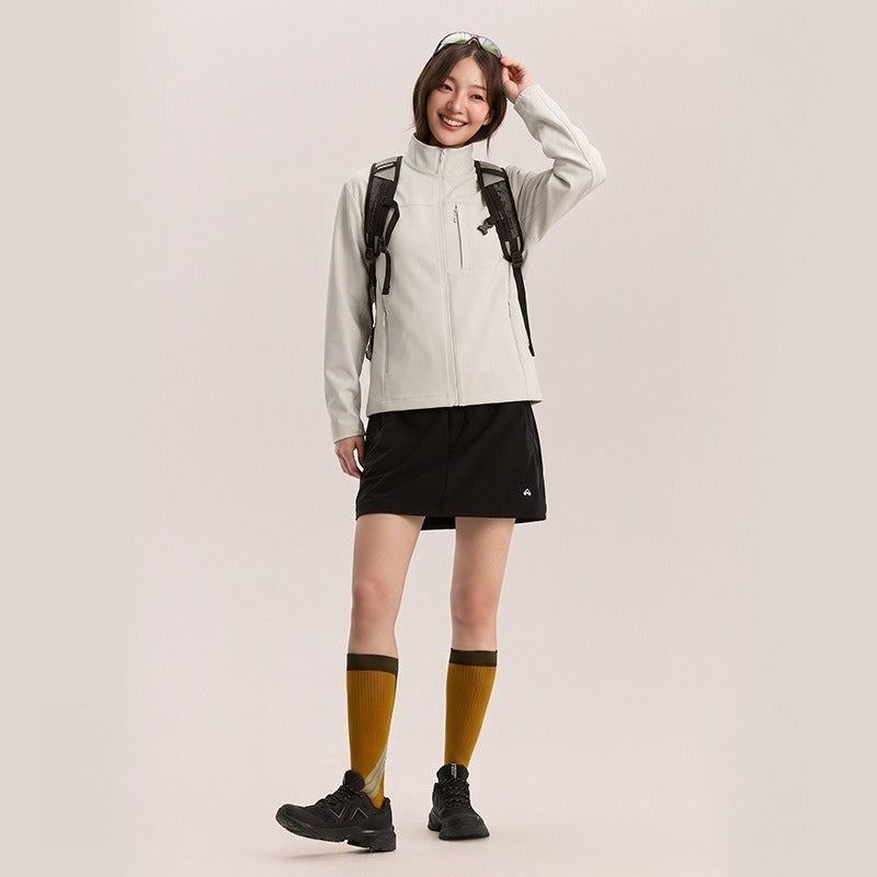 Unisex Stand‑Collar Softshell Jacket Lightweight Outdoor Commuter Outerwear for Men Women