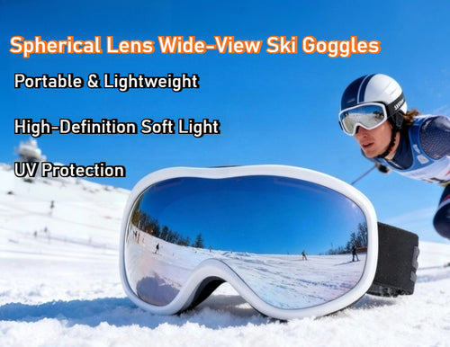 Anti-Fog Custom Snowboard Goggles - Snow Blindness Protection Prescription Spherical Wide View