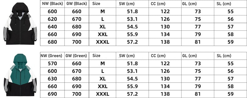 Men's Sports Color Matching Hooded Zip Jacket