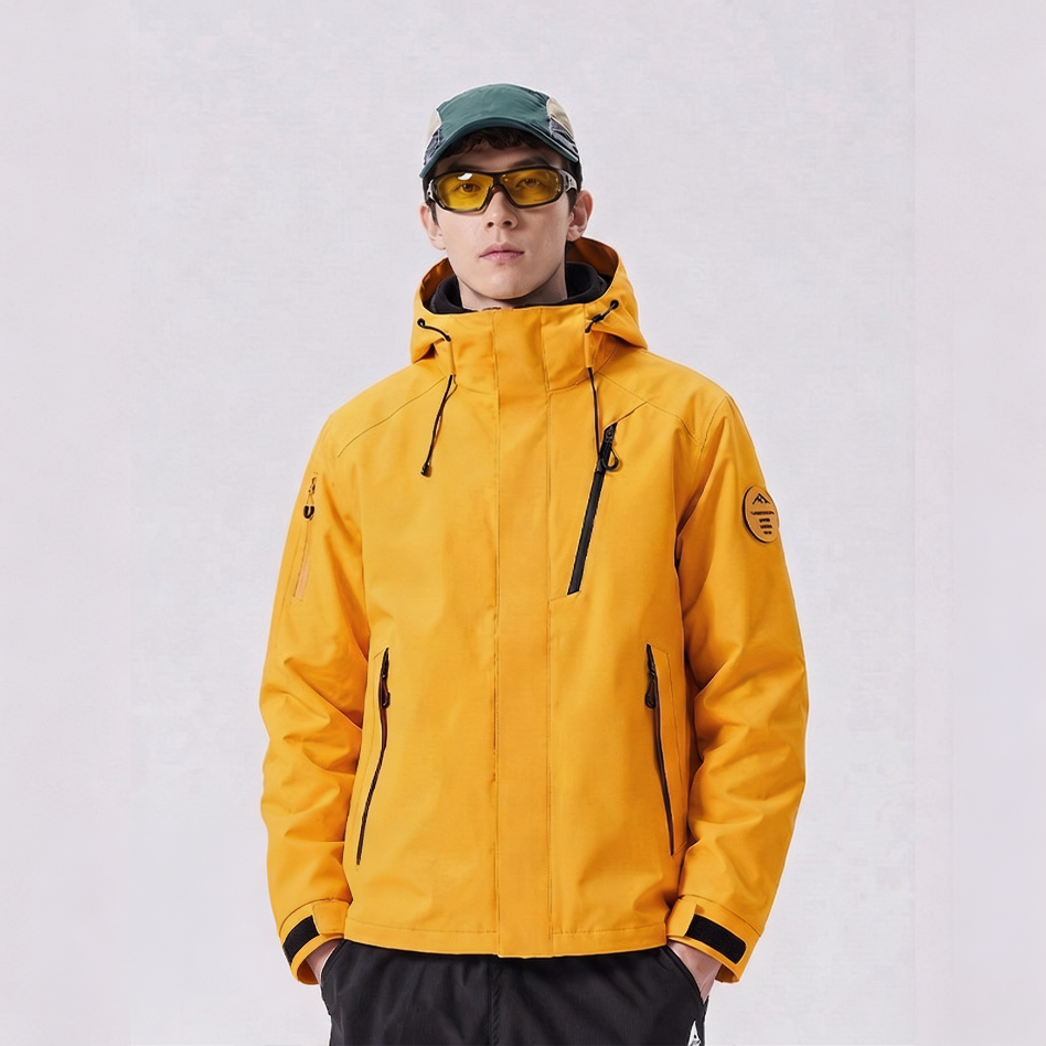 Camel Unisex 3‑in‑1 Detachable Jacket, Waterproof Windproof Warm Outdoor Hiking Mountaineering Coat for Men Women
