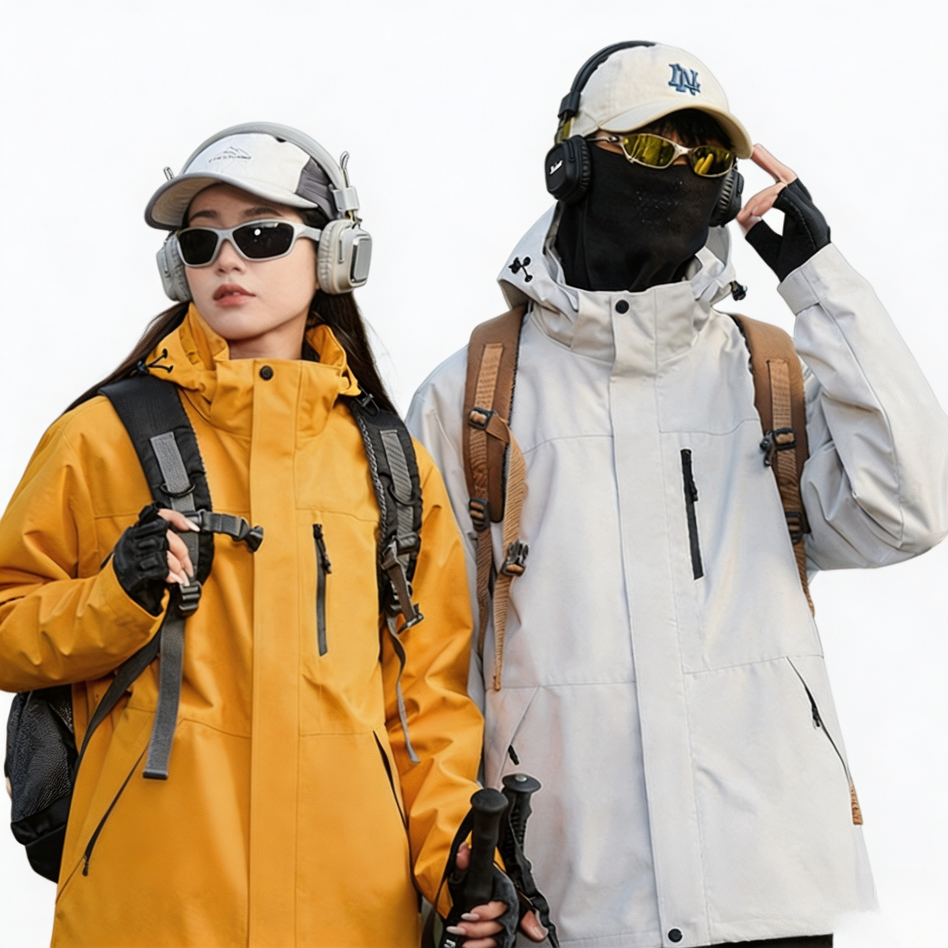 Comparable‑Style 3‑in‑1 Windproof Waterproof Jacket with Removable Fleece Liner for Outdoor Hiking
