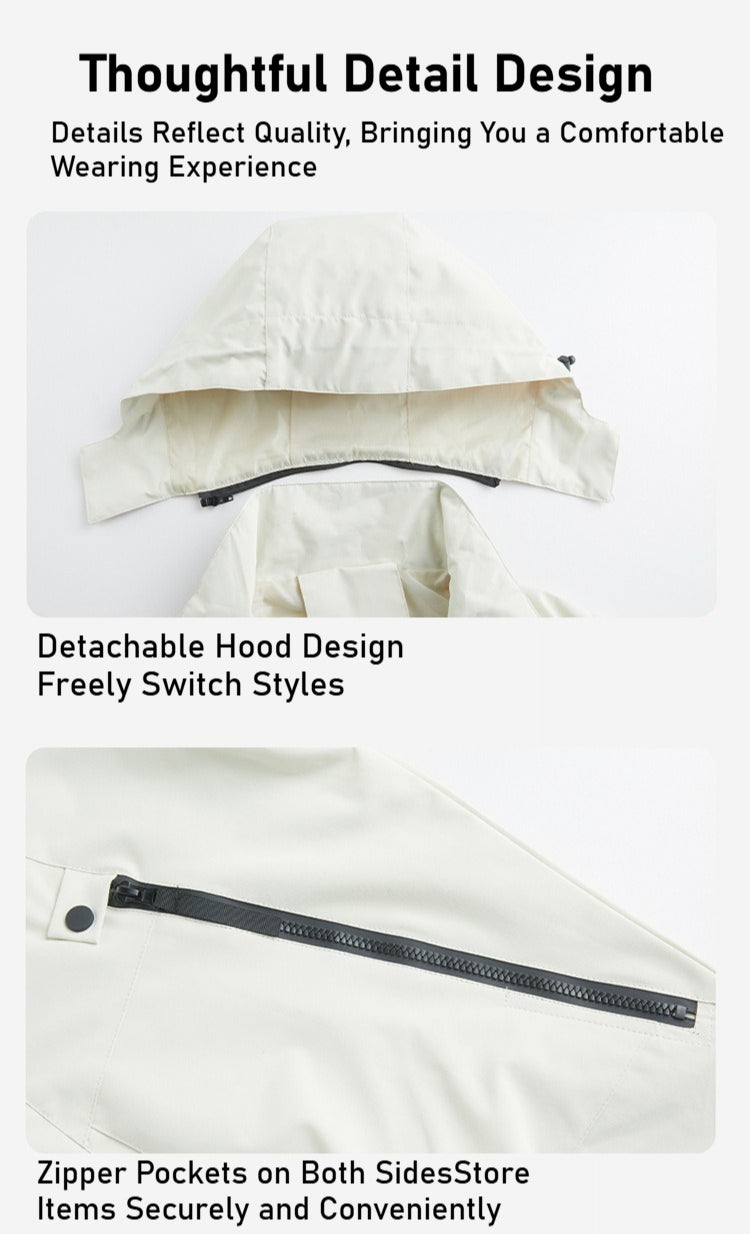 Men's outdoor lightweight mountaineering jacket: windproof and waterproof core performance, hooded style creates a fashionable sports style