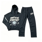 BrokenPlanet Oversized Foam Print Fleece Streetwear Set, Zip Hoodie + Sweatpants