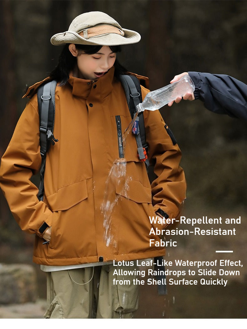 Mountain windproof and waterproof jacket men's and women's large size jacket new outdoor couple mountaineering suit men's single punch jacket