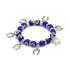 Evil Eye Crystal Bracelet with Blue Beads