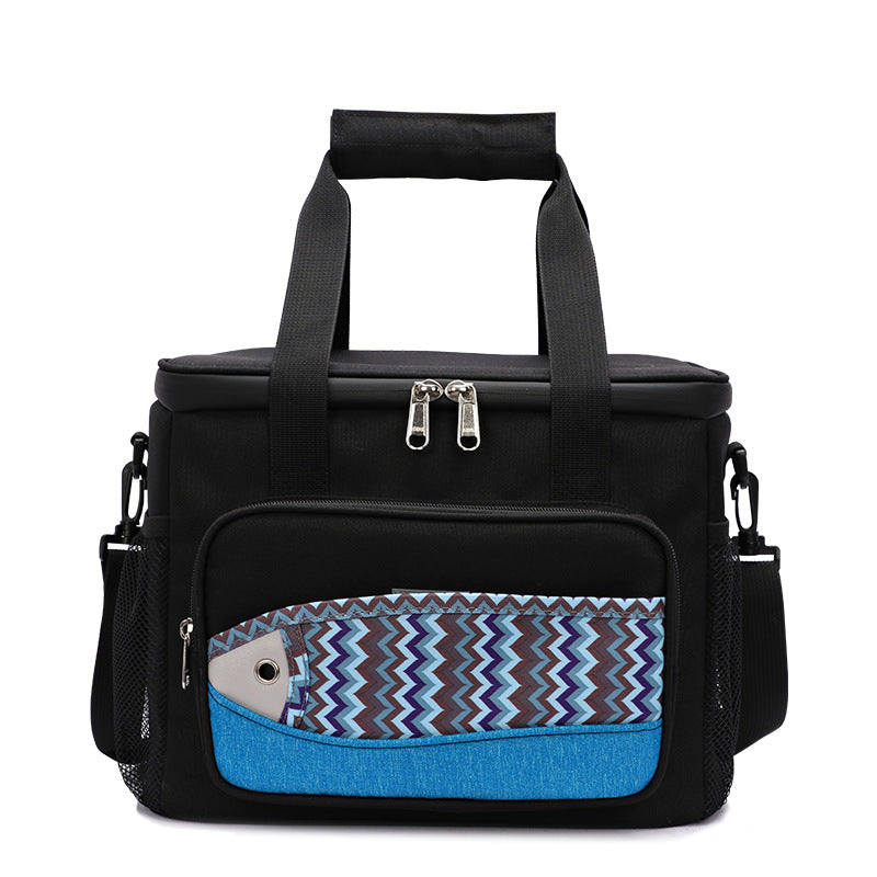 One-day tour thermal insulation bag, fish pattern 15-18L lunch box ice pack.