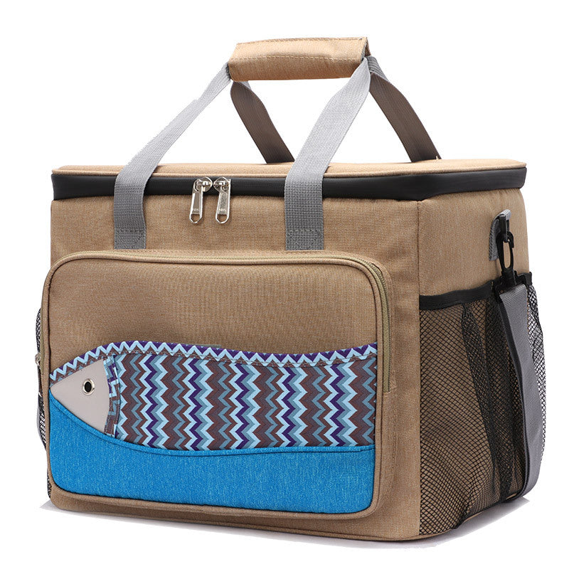 One-day tour thermal insulation bag, fish pattern 15-18L lunch box ice pack.