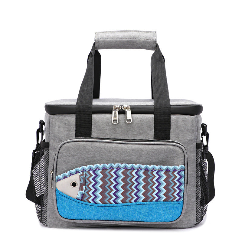One-day tour thermal insulation bag, fish pattern 15-18L lunch box ice pack.