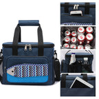 One-day tour thermal insulation bag, fish pattern 15-18L lunch box ice pack.