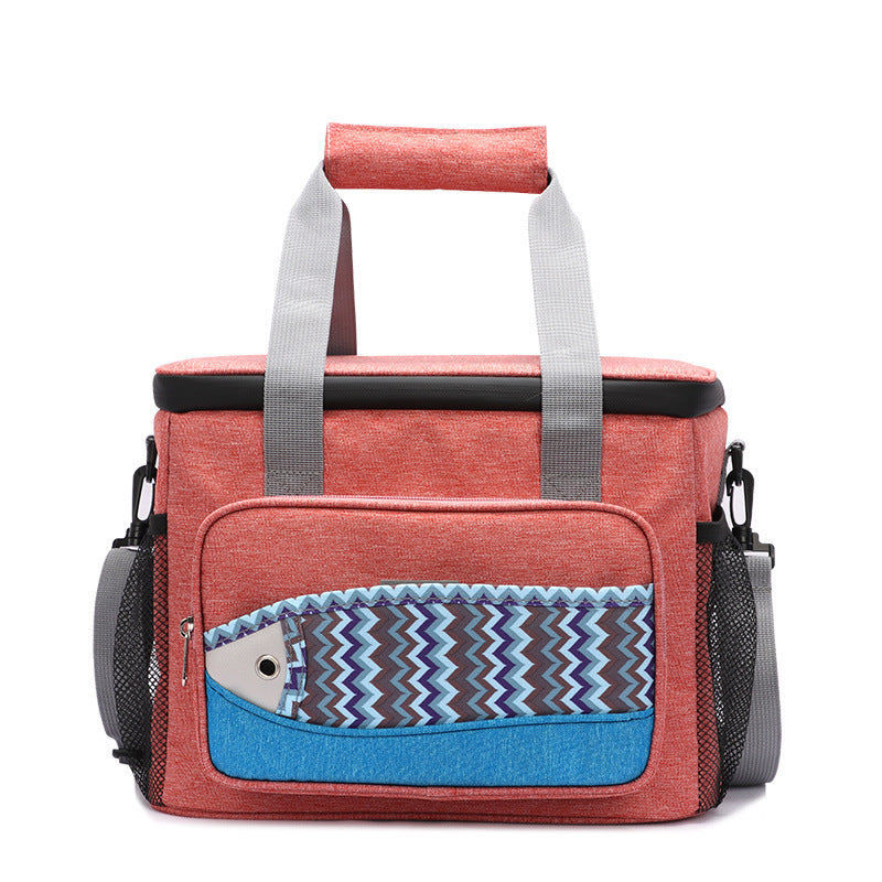 One-day tour thermal insulation bag, fish pattern 15-18L lunch box ice pack.