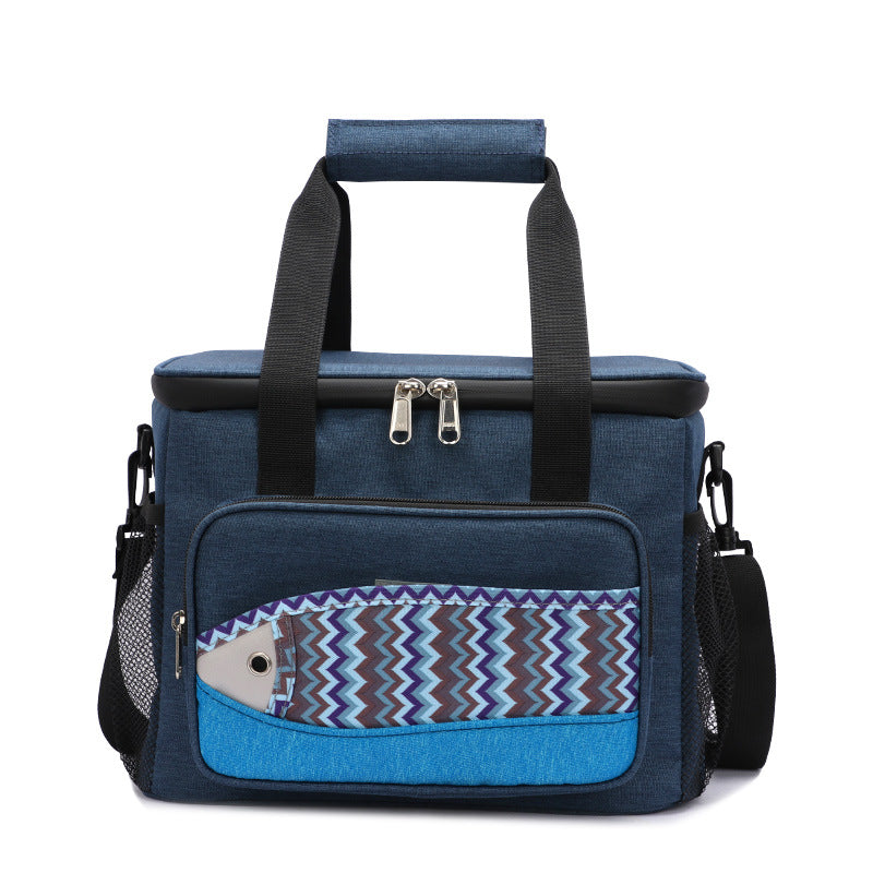 One-day tour thermal insulation bag, fish pattern 15-18L lunch box ice pack.