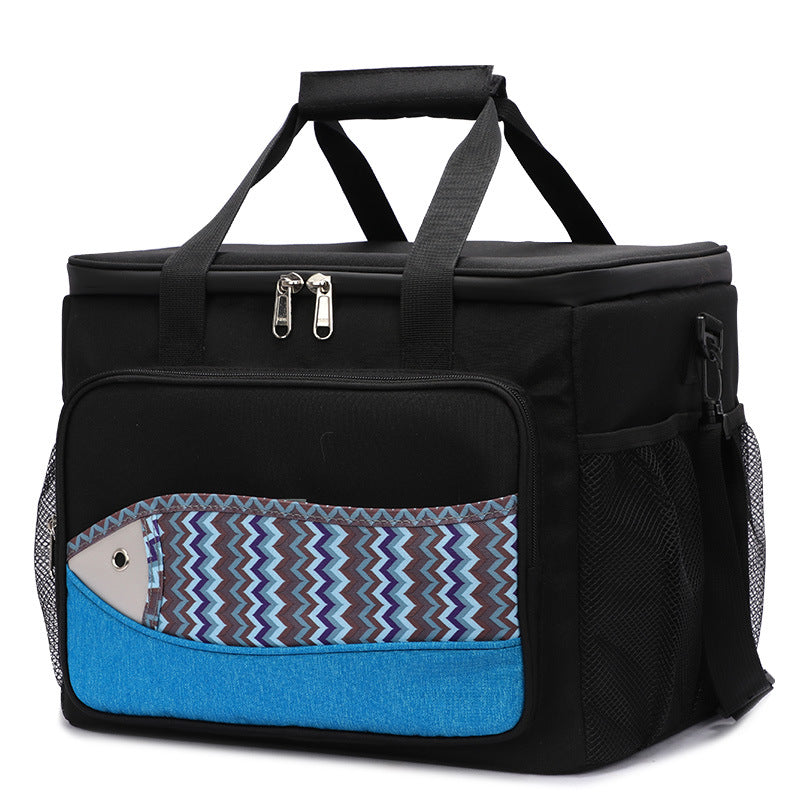 One-day tour thermal insulation bag, fish pattern 15-18L lunch box ice pack.