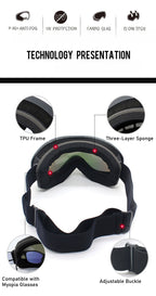 Ski smooth no fog mirror, can card myopia, spherical large field of view ski goggles