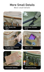 Camping tactical storage bag, outdoor with table board, portable sundries and equipment bag