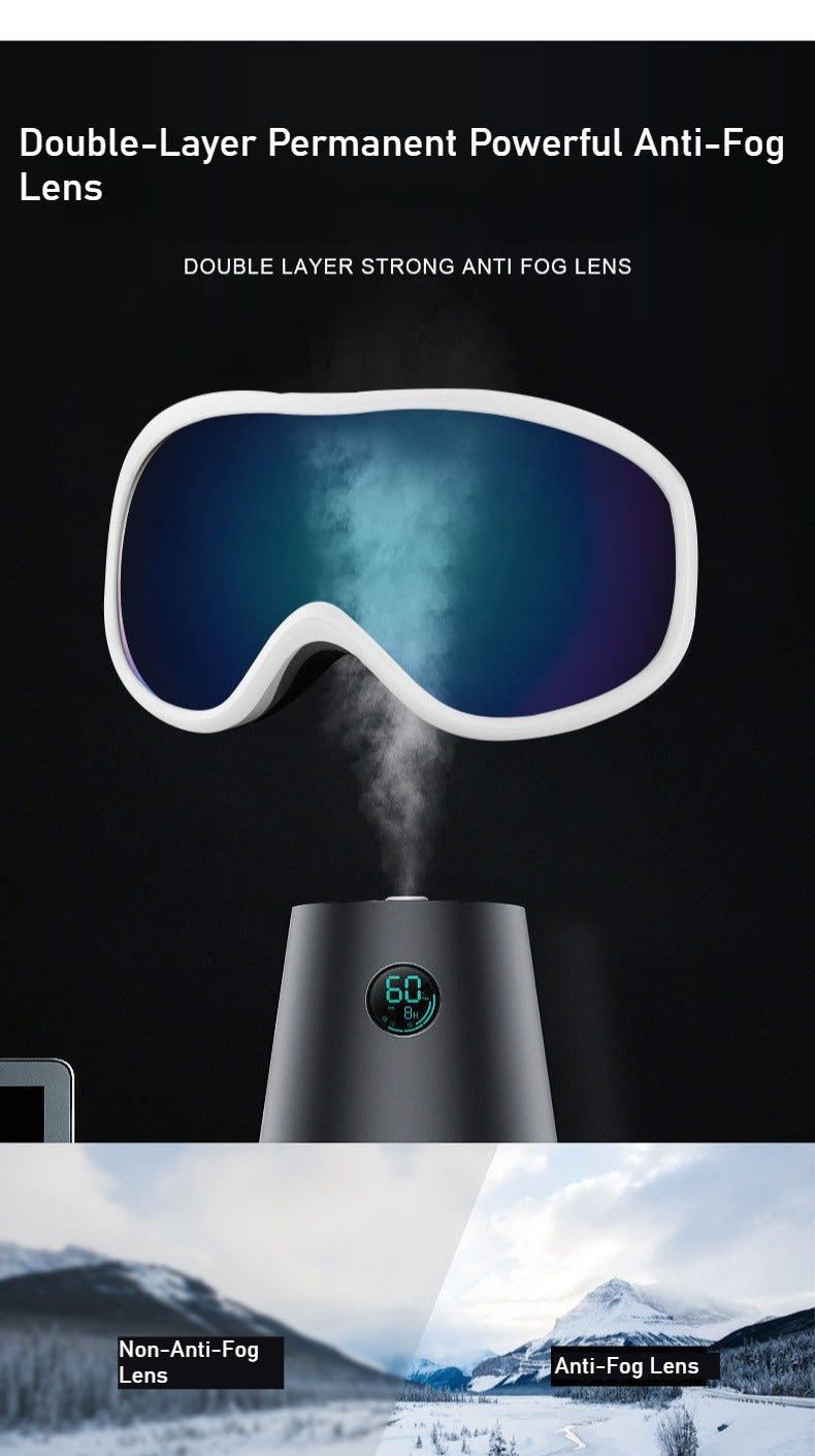 Ski smooth no fog mirror, can card myopia, spherical large field of view ski goggles