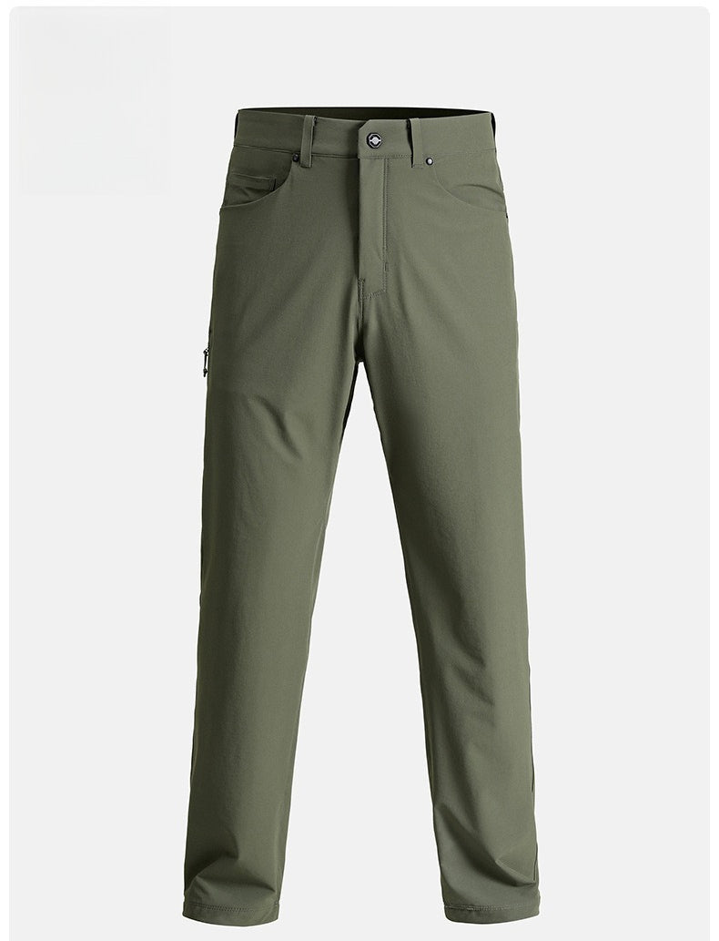 Men's Elastic Breathable Hiking Pants, Wear‑Resistant Straight‑Leg Outdoor Casual Trousers