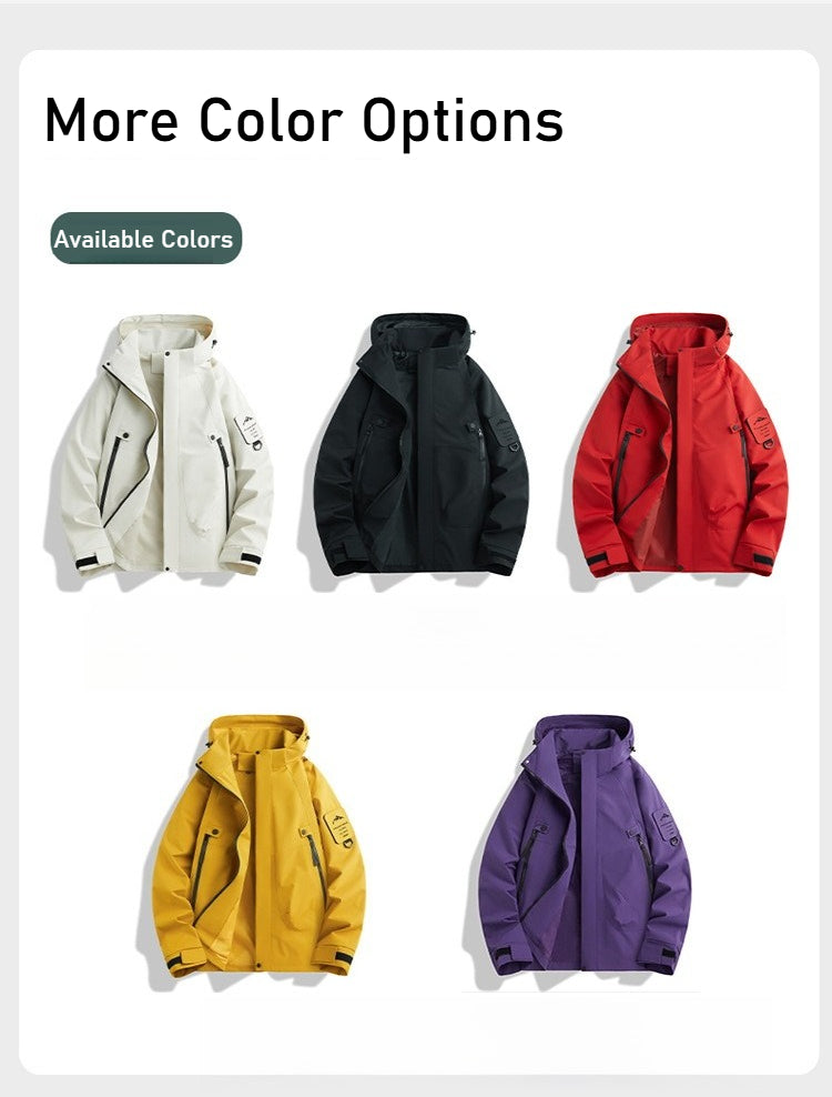 Men's outdoor lightweight mountaineering jacket: windproof and waterproof core performance, hooded style creates a fashionable sports style