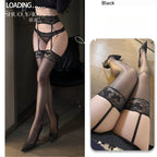 Women's lace stockings, garter sock combination, ultra-thin skin-penetrating/oily anti-hook, multi-color optional