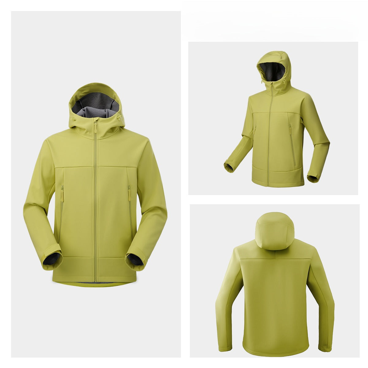 Men Women Loose Softshell Hooded Jacket Wind‑Resistant Water Repellent Outdoor Coat