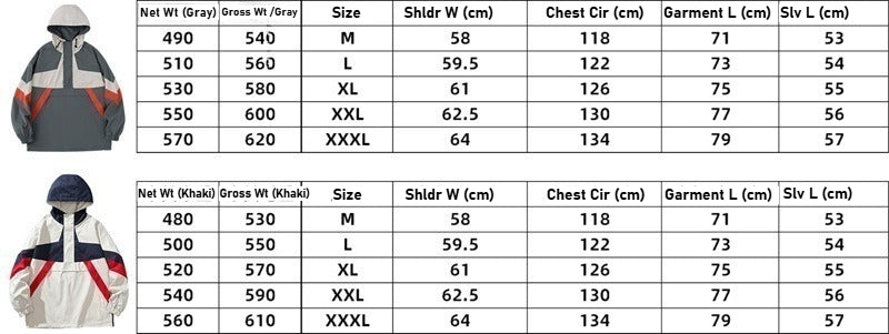 Street trendy women's hooded pullover jacket, spring and autumn medium thickness color matching loose medium and long polyester fiber top M-3XL full size