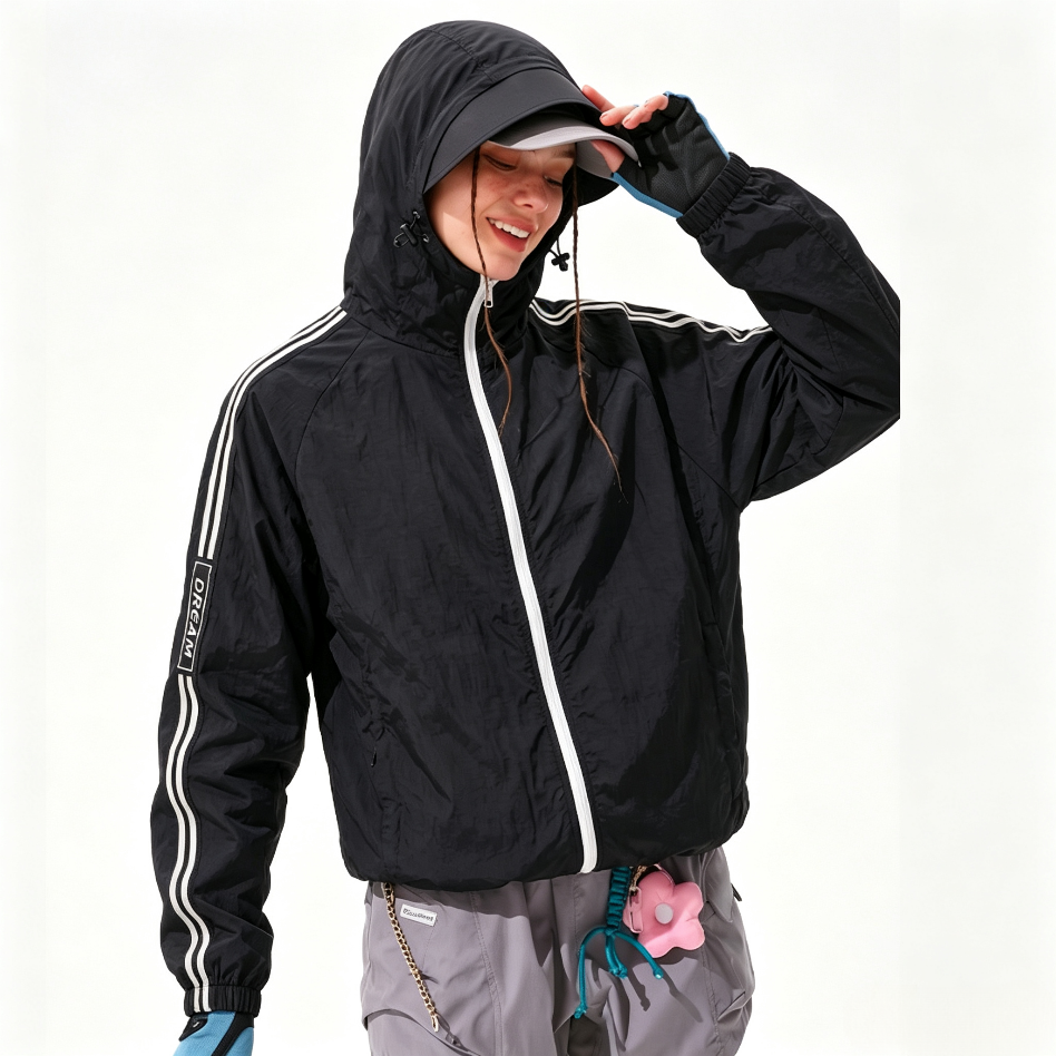 UPF100+ Women Color‑Block Sun Protection Jacket Lightweight Breathable Outdoor Summer Top