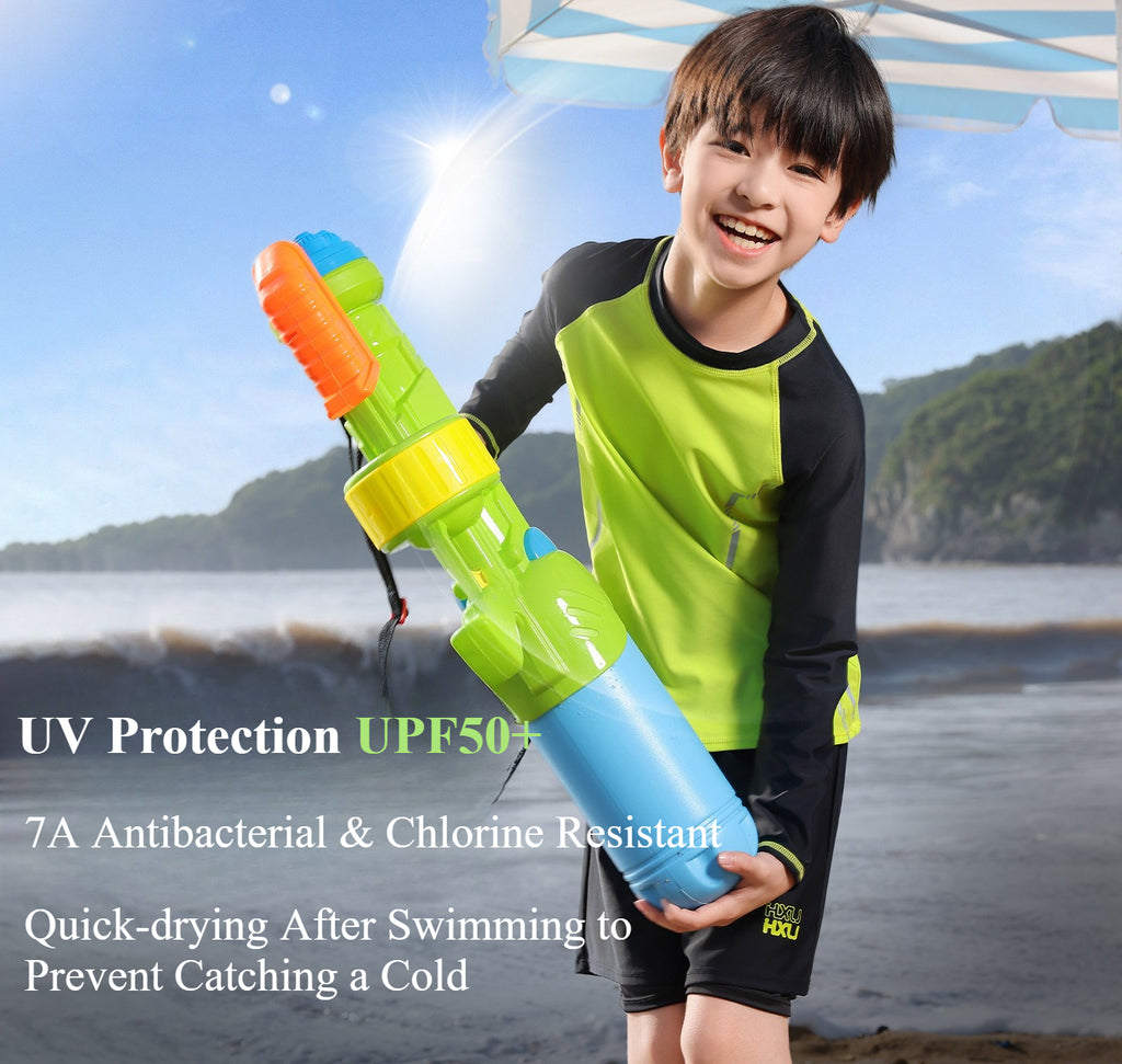 Antibacterial chlorine-resistant quick-drying sunscreen boys swimwear