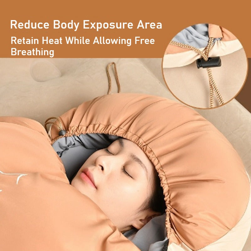 Portable Adult Fall Winter Sleeping Bag - Outdoor Thickened Warm Windproof Cold-Resistant for Car