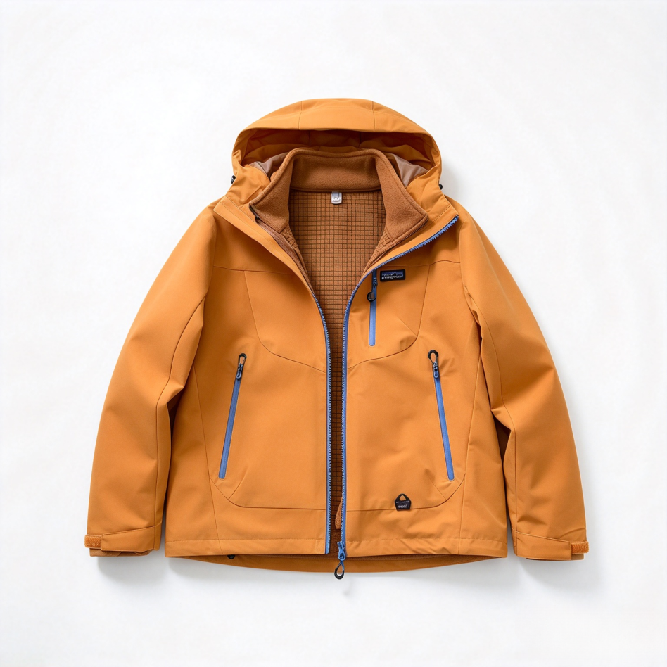 Patagonia 3-in-1 Outdoor Jacket, Removable Fleece Liner Hooded Waterproof Hiking Shell