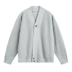 Men's Solid Color Stand Collar Knitted Cardigan