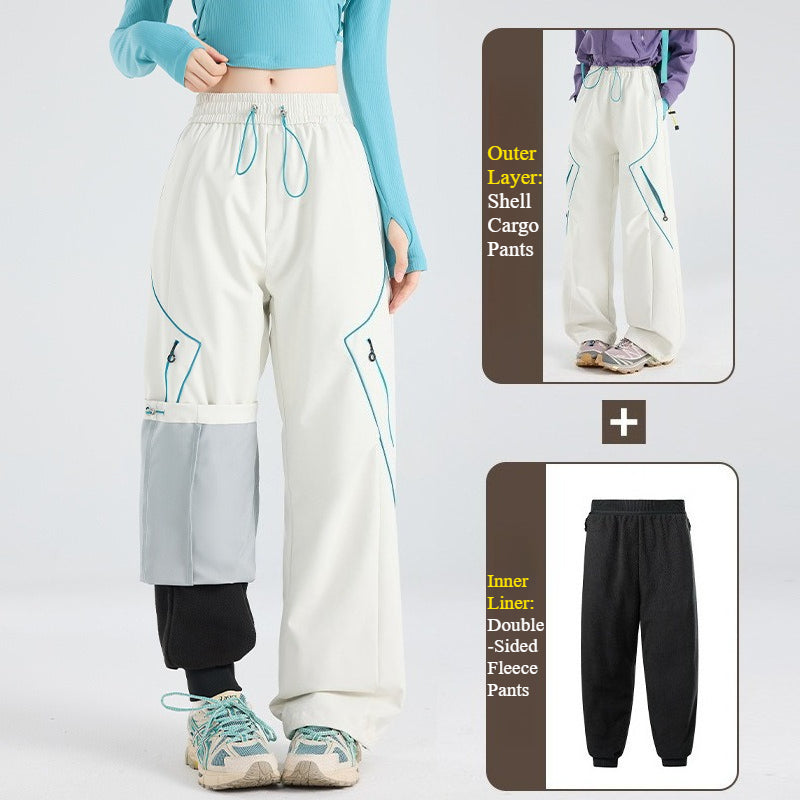Zip‑Off 2‑in‑1 Waterproof Windproof Hiking Pants, Unisex Loose Outdoor Trekking Trousers