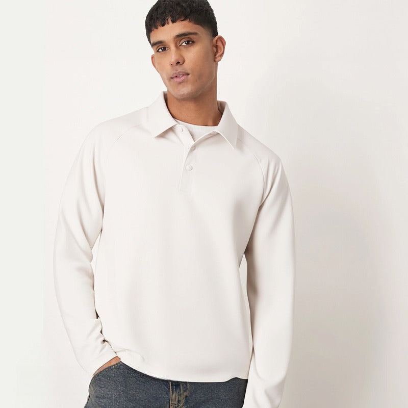 WENHOUU Men's Fleece Lined Long Sleeve Polo Shirt for Outdoor Sports