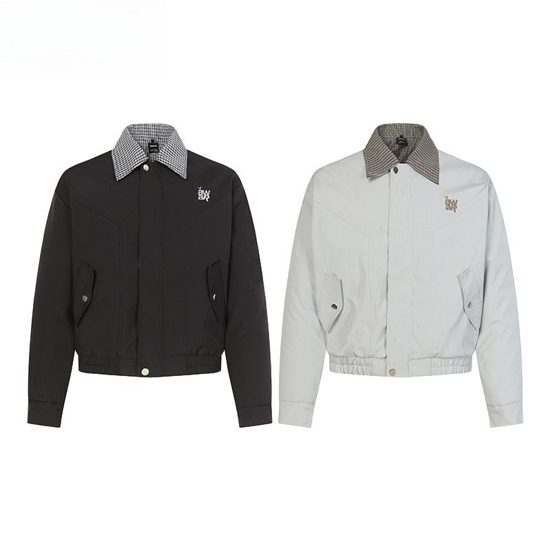 American-Style Fake Two-Piece Lapel Jacket Loose Warm Top