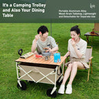 Outdoor camper cart Full metal camp trailer Foldable stall trolley Light travel camping picnic
