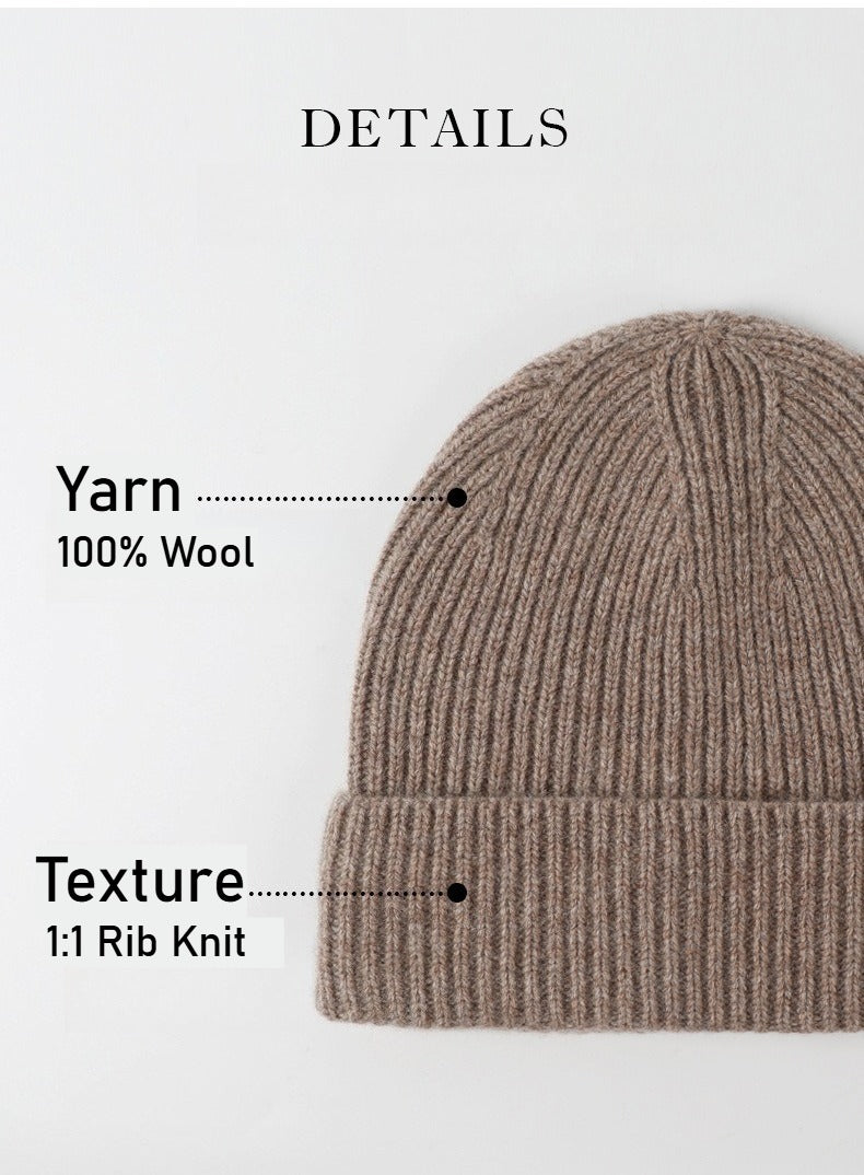 Pure wool warm ear protection hat winter windproof ski pullover hat