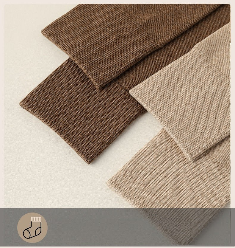 Women's extended knee socks, pure cotton non-slip boneless thigh socks, spring and autumn warm models