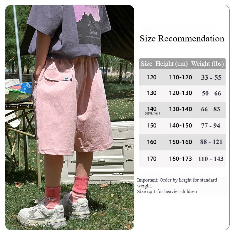 Kids Breathable Sports Shorts 5 Inch Boys Summer Casual Wear