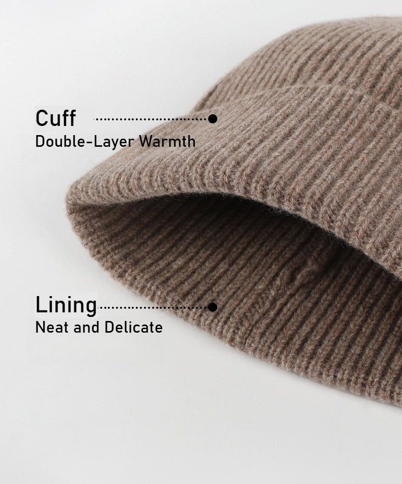 Pure wool warm ear protection hat winter windproof ski pullover hat