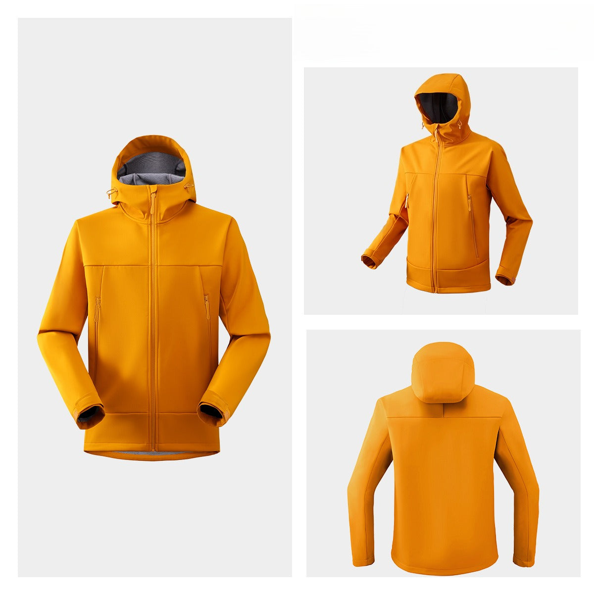 Men Women Loose Softshell Hooded Jacket Wind‑Resistant Water Repellent Outdoor Coat