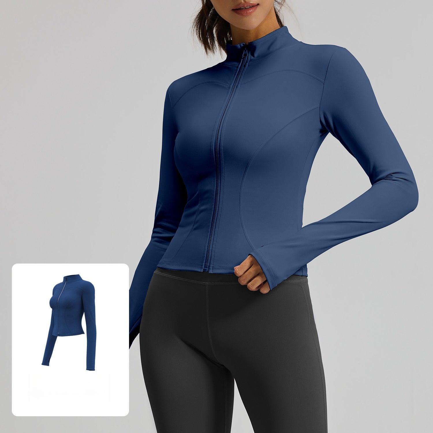 Wear long-sleeved tight yoga clothes outside, fitness, running, yoga