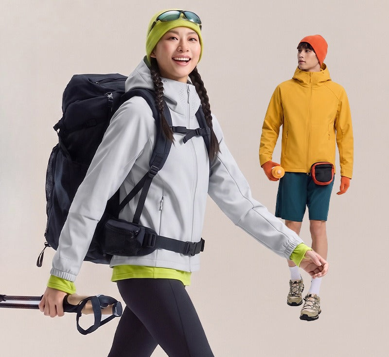 Kailor Softshell Jacket, Men Women Hooded Waterproof Stretch Warm Outdoor Hiking Casual Coat