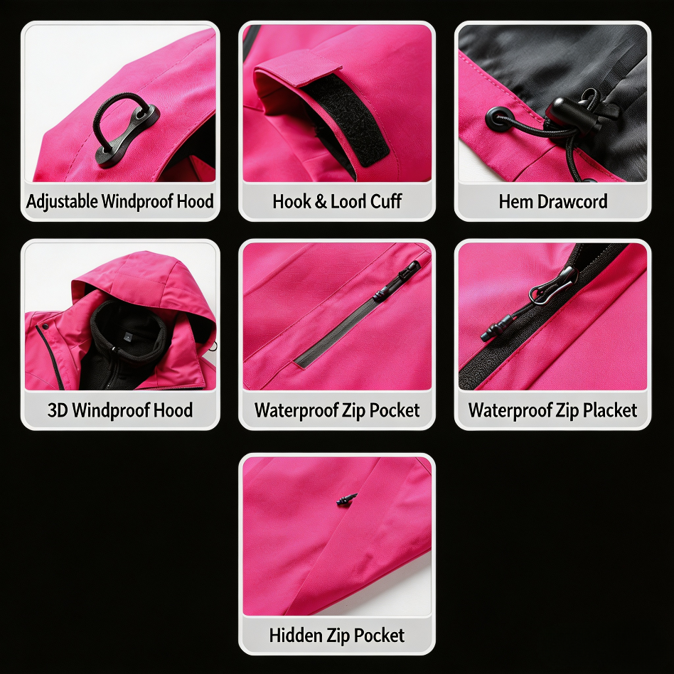Comparable‑Style 3‑in‑1 Windproof Waterproof Jacket with Removable Fleece Liner for Outdoor Hiking