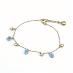 Blue Devil's Eye Stainless Steel Anklet