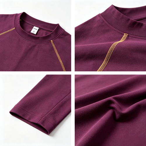 American Sport Contrast Hassel Stitch Raglan Long Sleeve Tee