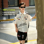 Boys' Lightweight Pure Cotton Racing-Style Shirt